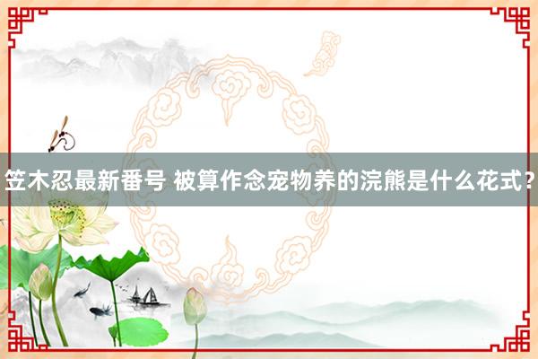 笠木忍最新番号 被算作念宠物养的浣熊是什么花式？