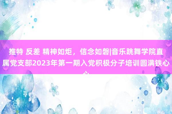推特 反差 精神如炬，信念如磐|音乐跳舞学院直属党支部2023年第一期入党积极分子培训圆满铁心